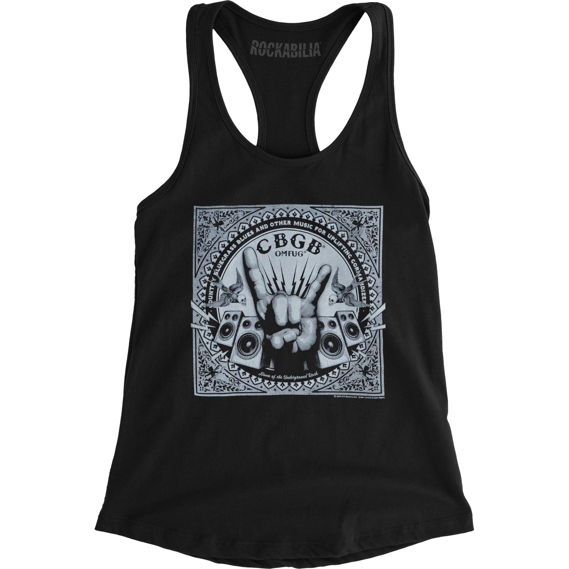 CBGB Rock Hand Womens Tank Front