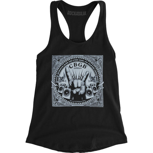CBGB Rock Hand Womens Tank Front
