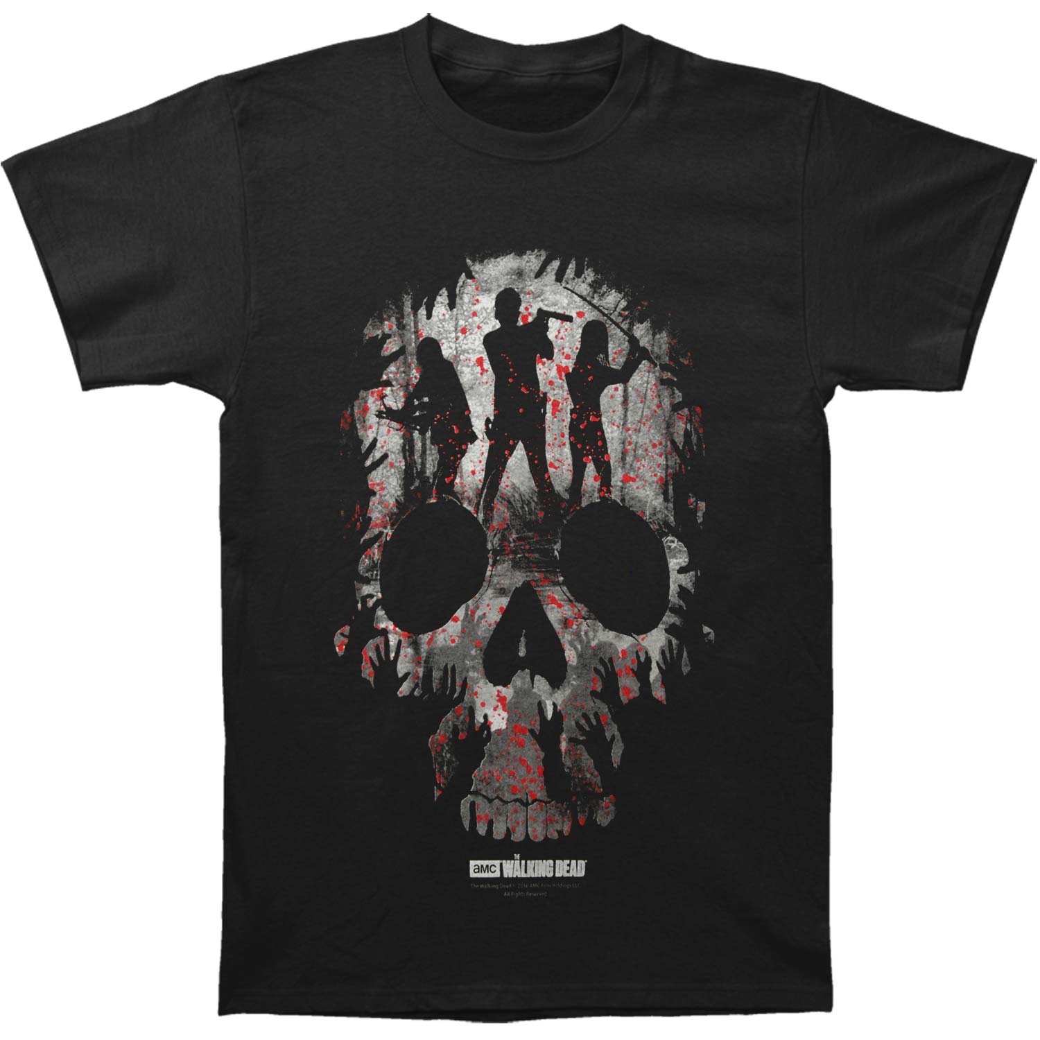 Walking Dead Heroes Skull T-shirt Front