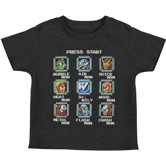 Mega Man Stage Select Childrens T-shirt Front