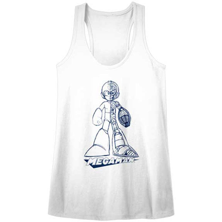 Mega Man Blueprint Womens Tank Front