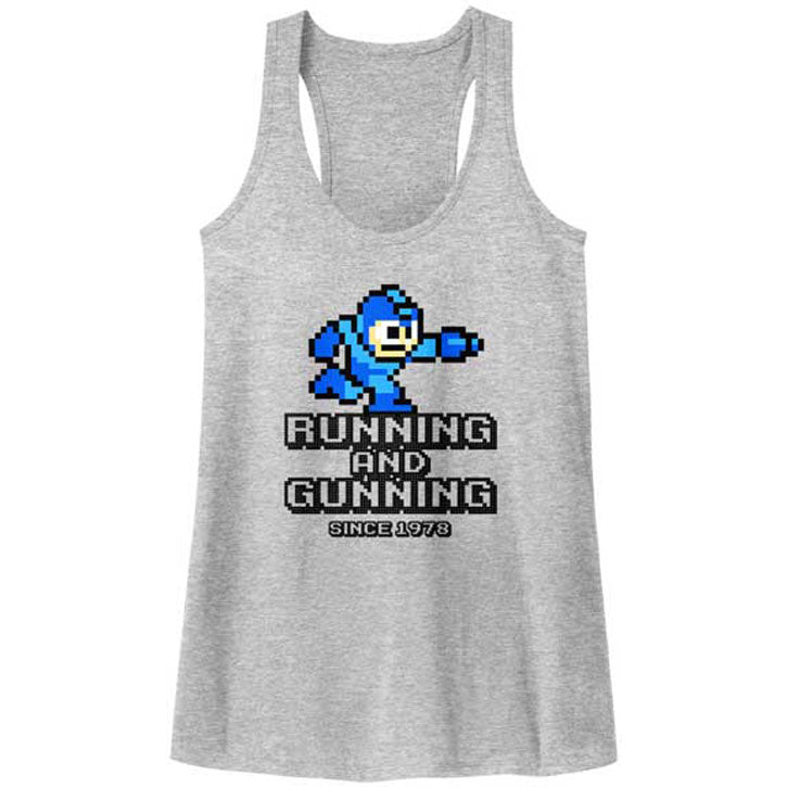 Mega Man Running And Gunning Womens Tank Front