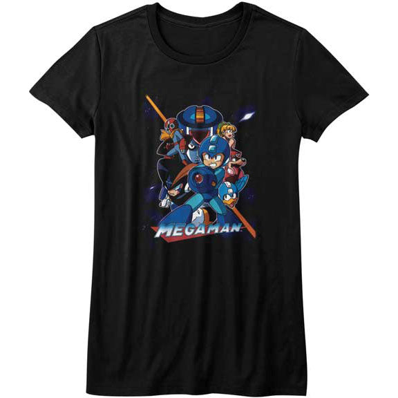 Mega Man Collage Orange Beam Junior Top Front