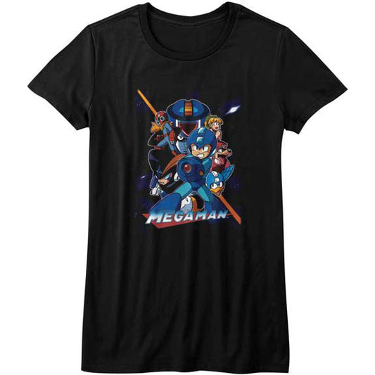 Mega Man Collage Orange Beam Junior Top Front