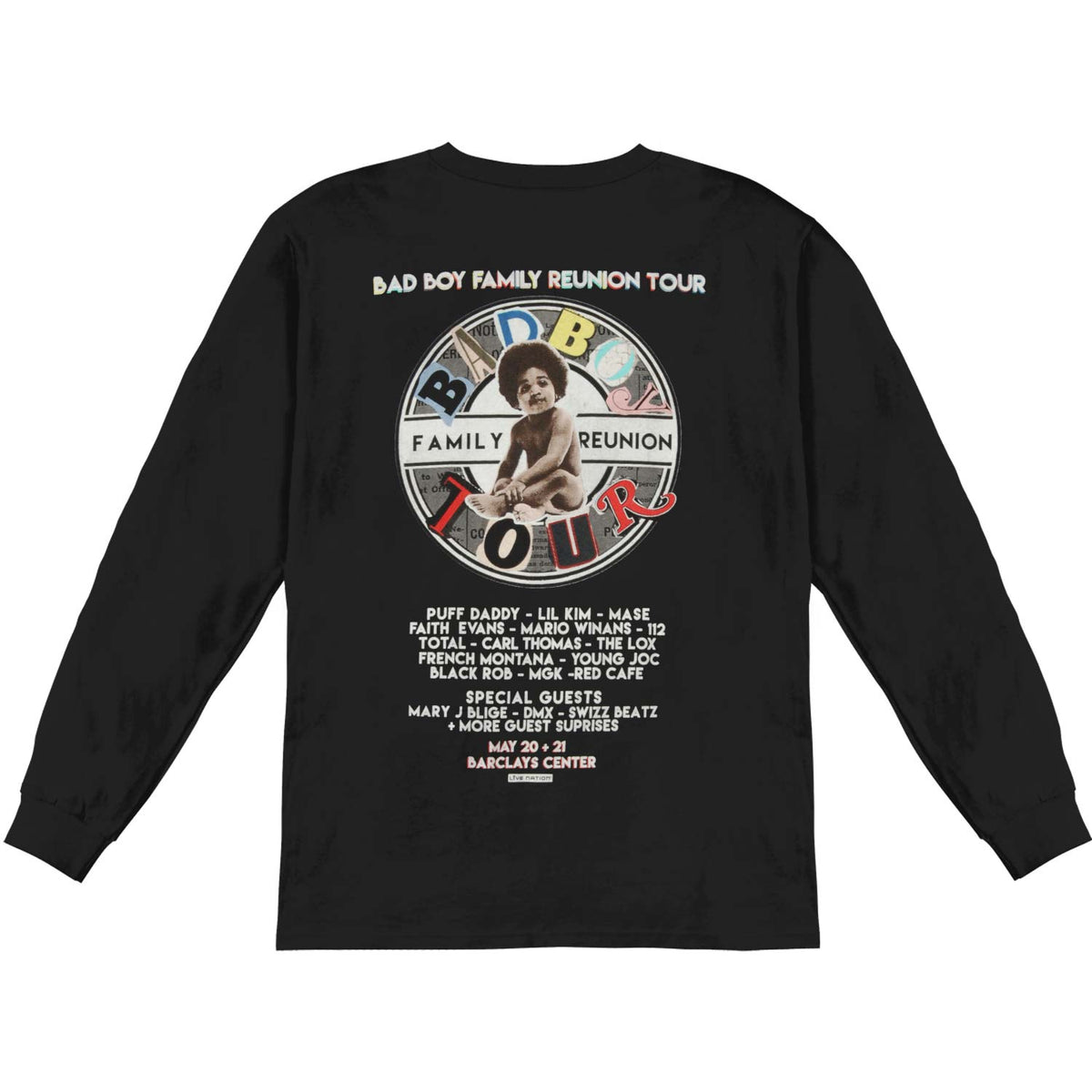 Bad Boy Records Reunion Tour Long Sleeve Back