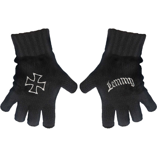 Motorhead Lemmy Logo & Iron Cross Knit Gloves Front