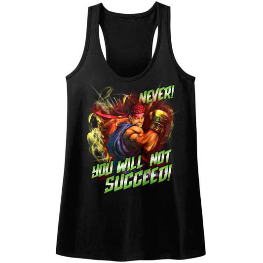 Street Fighter Never Succeed Womens Tank Front
