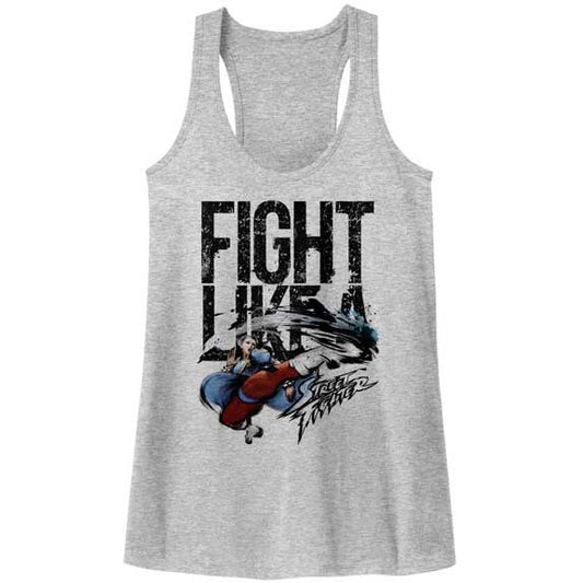 Street Fighter Fight Like A Womens Tank Front