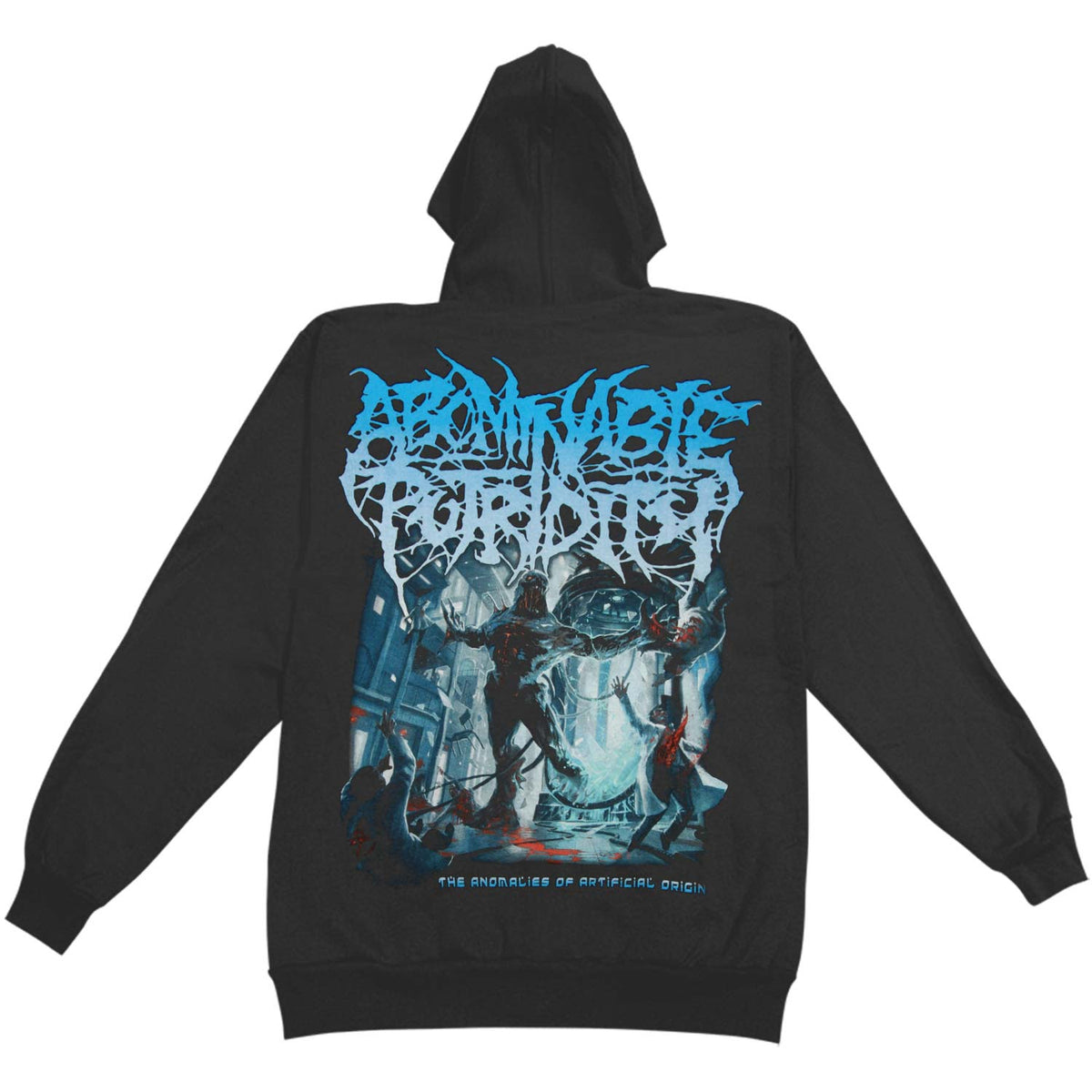 Abominable Putridity The Anomalies Of Artificial Origin Zippered Hooded Sweatshirt Back
