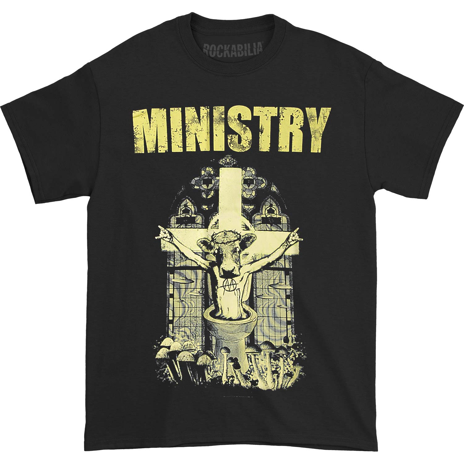 Ministry Holy Cow Block Letters T-shirt Front