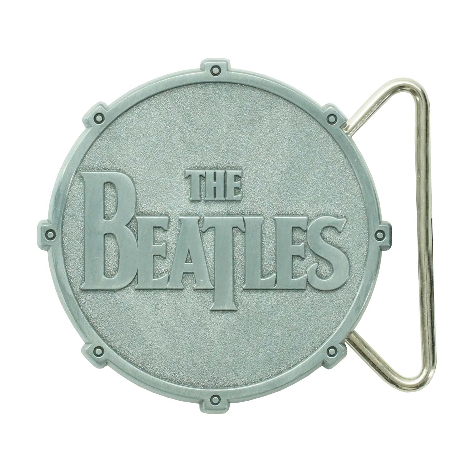 Beatles All Metal Drum Belt Buckle Front