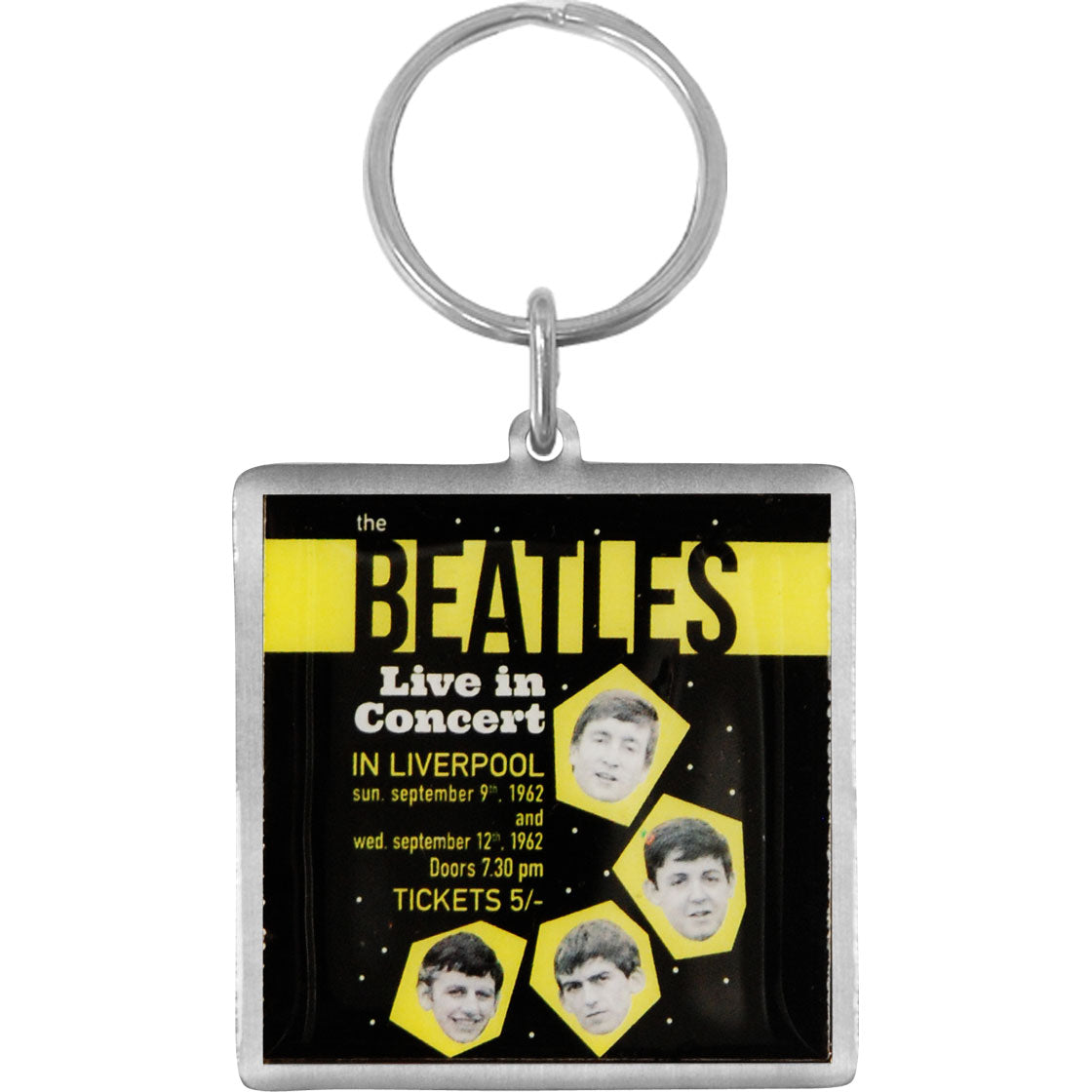 Beatles 1962 Live In Liverpool Metal Key Chain Front