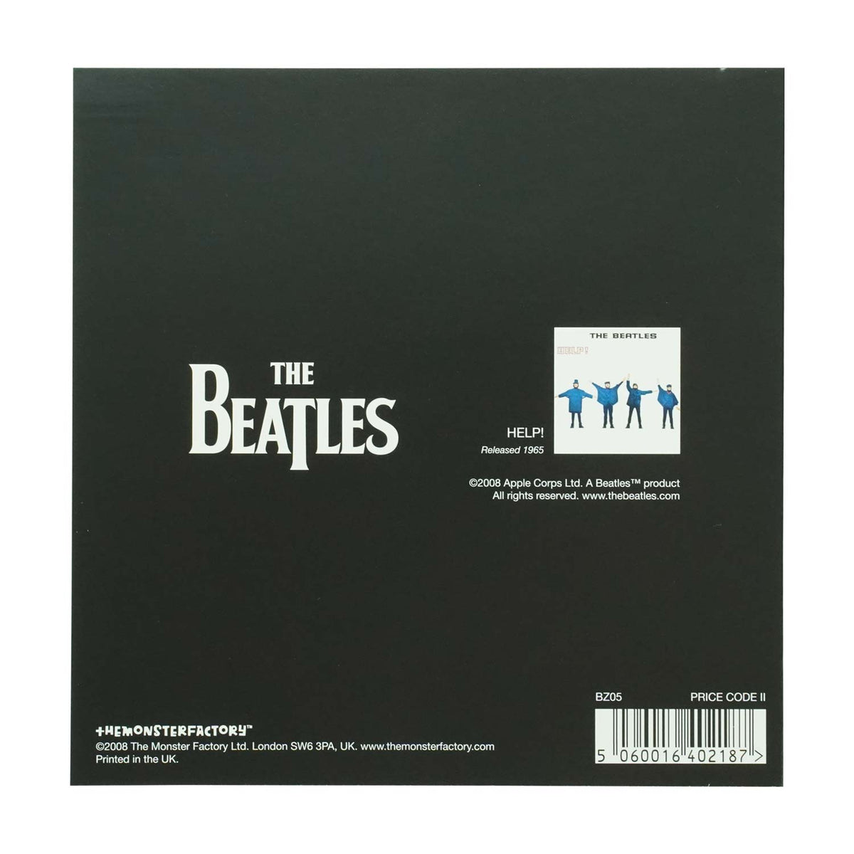 Beatles Help! Post Card Back