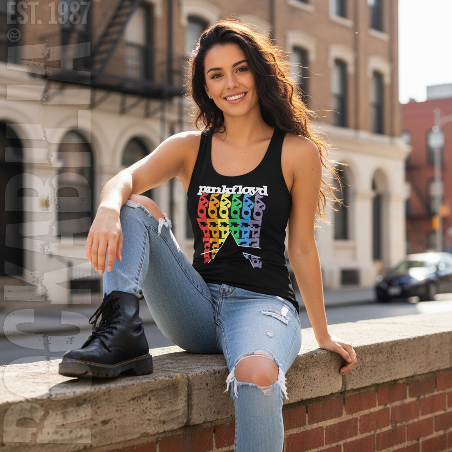 Vertical Rainbow Womens Tank