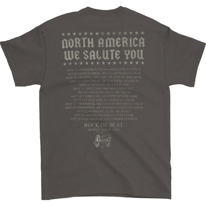AC/DC N.A. We Salute You 2015 Tour Tee T-shirt Back
