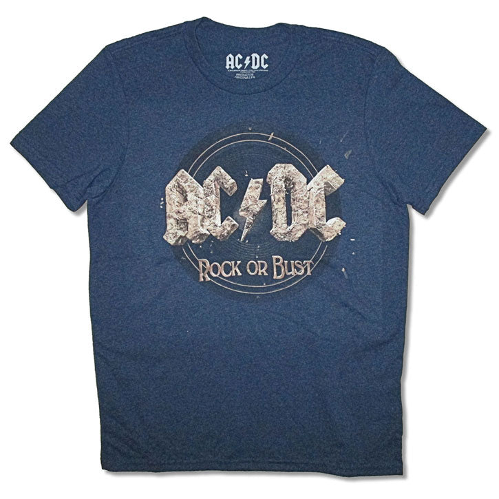 AC/DC Blues Explosion Navy Blue Tee T-shirt Front