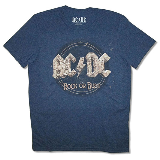 AC/DC Blues Explosion Navy Blue Tee T-shirt Front