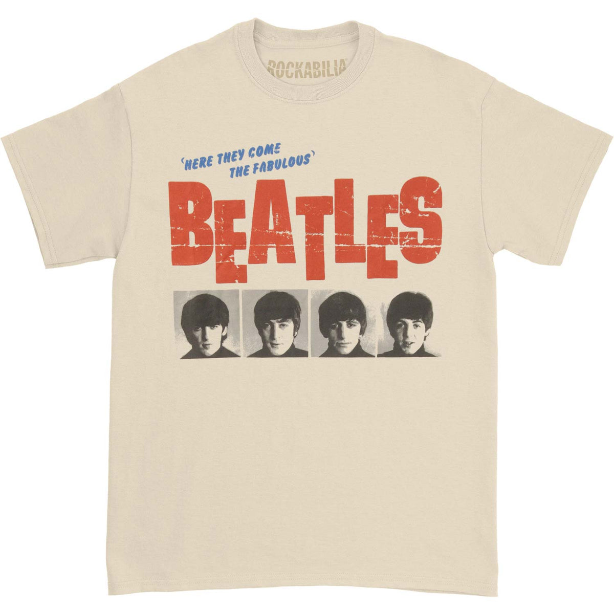 Beatles American Tour 1964 (Cream) Slim Fit T-shirt Front