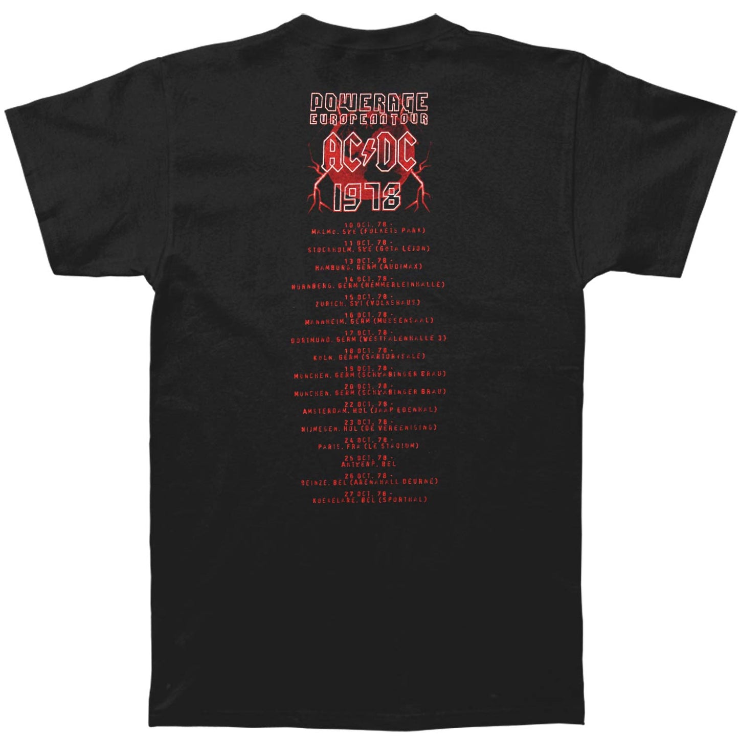 Powerage 1978 European Tour T-shirt