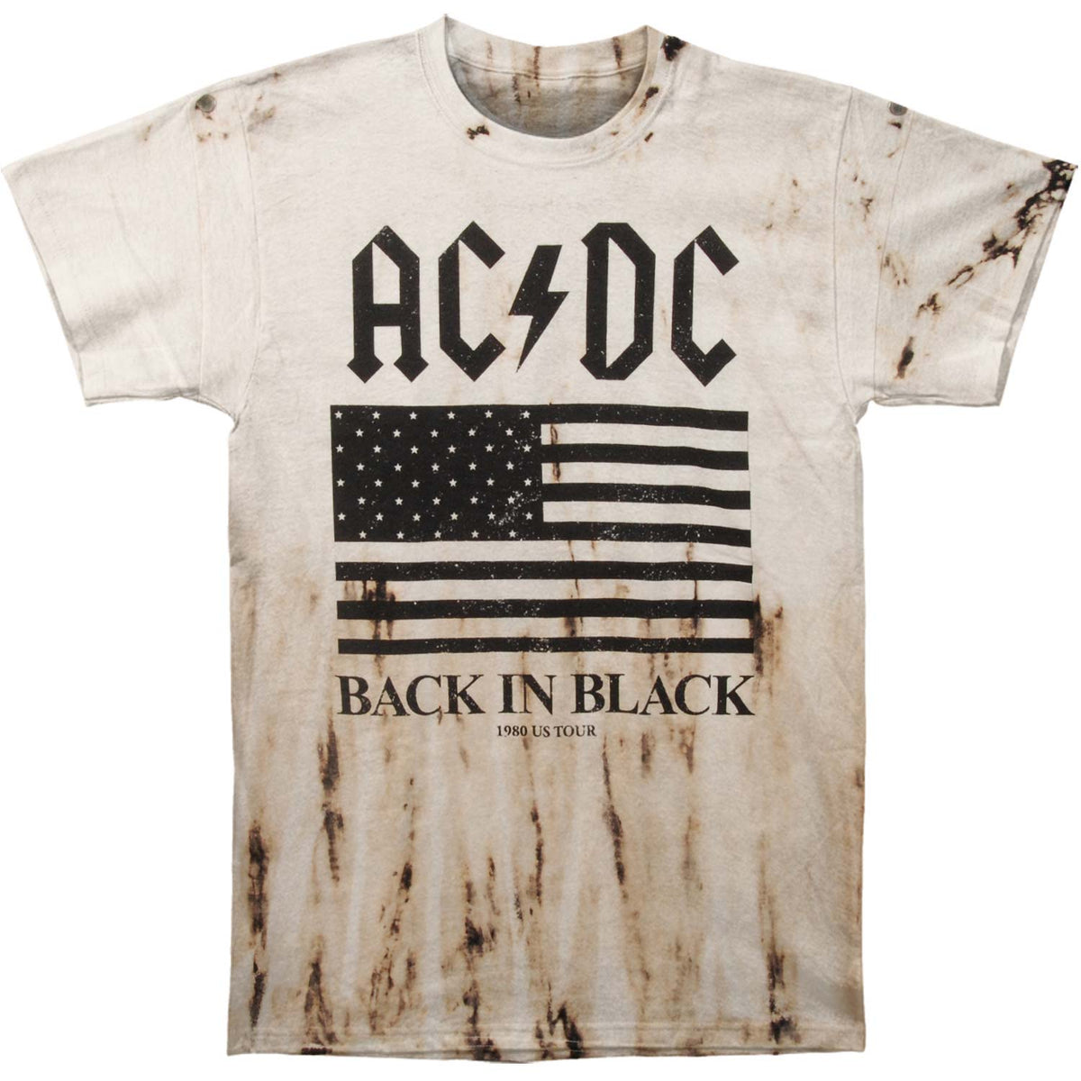 AC/DC Flag Stained 1980 Tour T-shirt Front