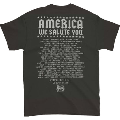 AC/DC America We Salute You 2016 Tour T-shirt Back