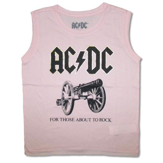 AC/DC About To Rock Foil Youth Sleeveless Tee T-shirt Front