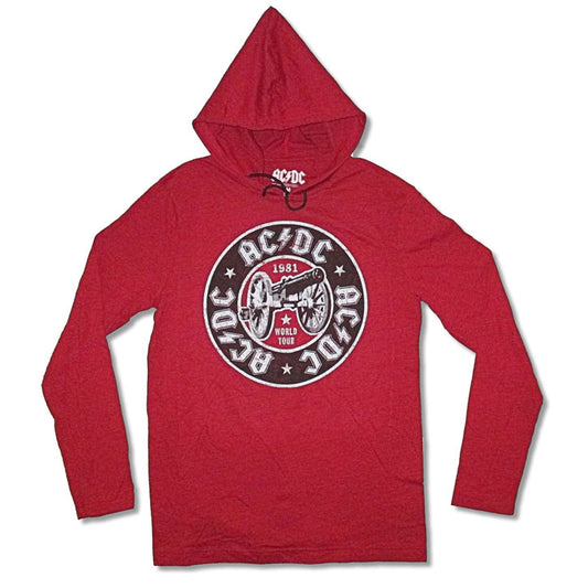 AC/DC Rounded Rock '81 World Tour Terry Hooded Non-Fleece Hooded Sweatshirt Front