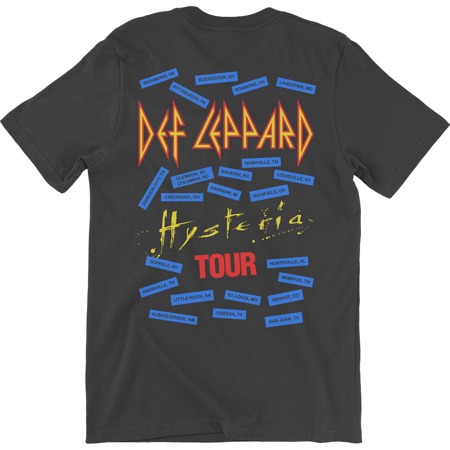 Def Leppard Hysteria Tour Slim Fit T-shirt Back