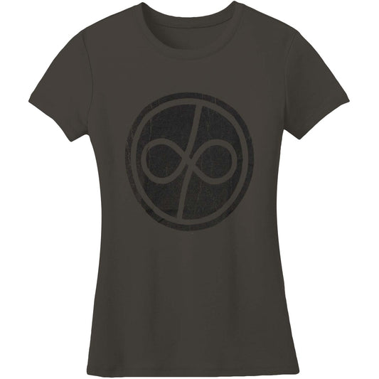 Infinite Distress Logo Charcoal Ladies Junior Top