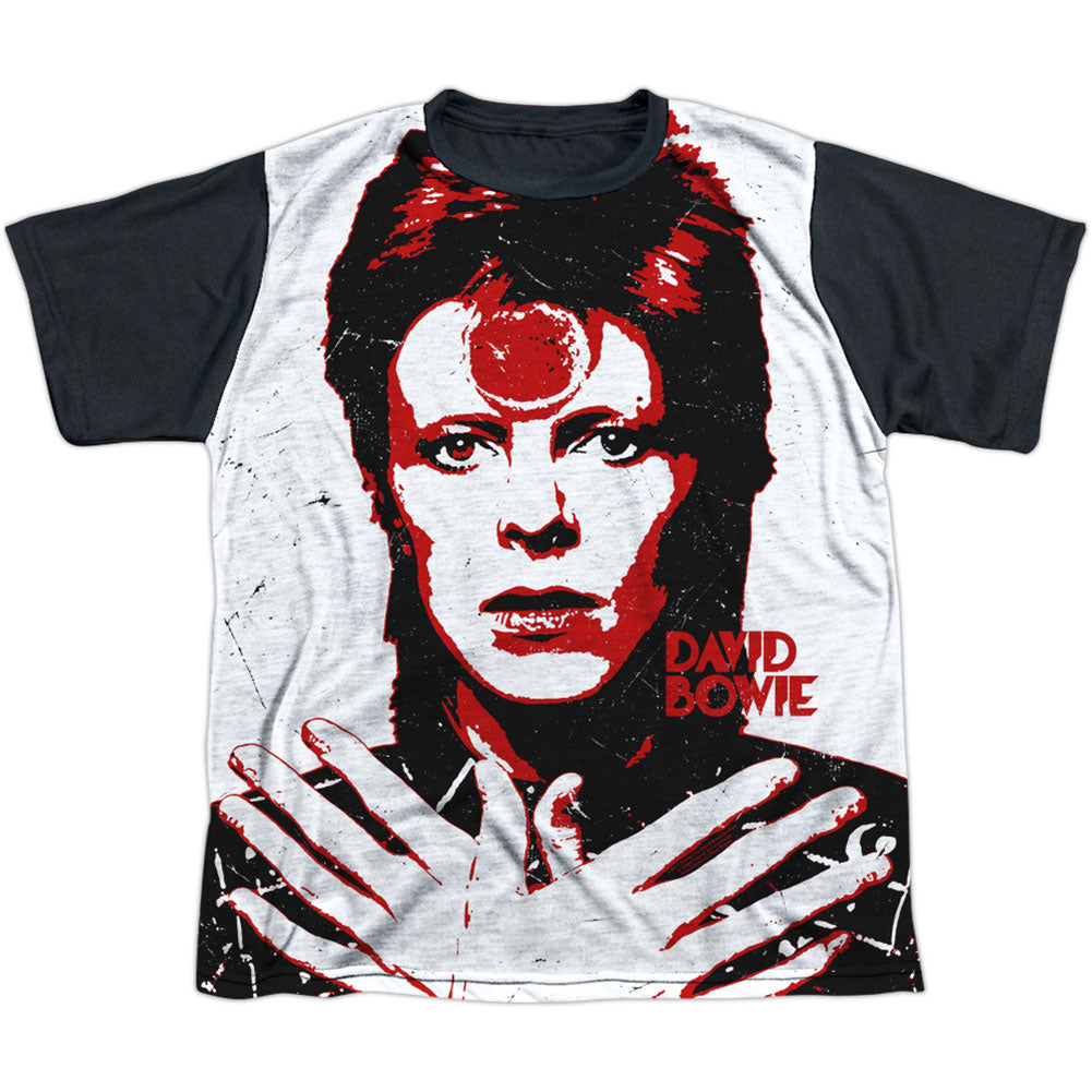 David Bowie Piercing Gaze Youth Black Back 100% Poly Sublimation T-shirt