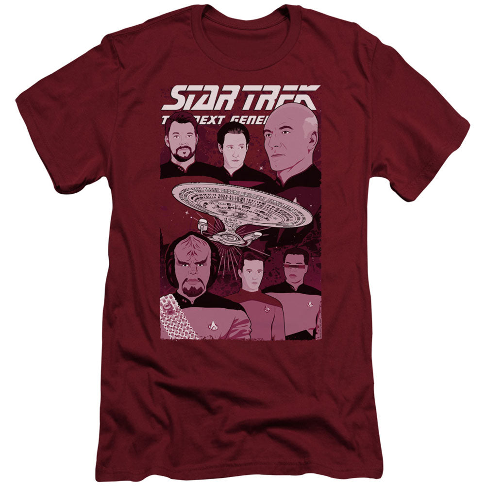 Star Trek Captain And Crew Adult Slim Fit Slim Fit T-shirt