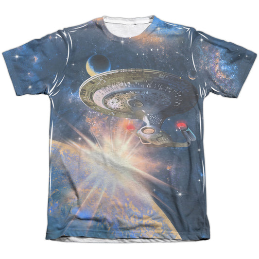 Star Trek Next Generation Enterprise 65% Poly Front/Back Print Sublimation T-shirt