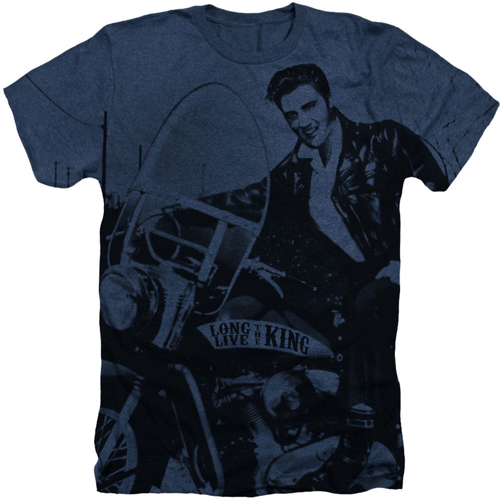 Elvis Presley Riding Like A King Adult Heather 40% Poly T-shirt