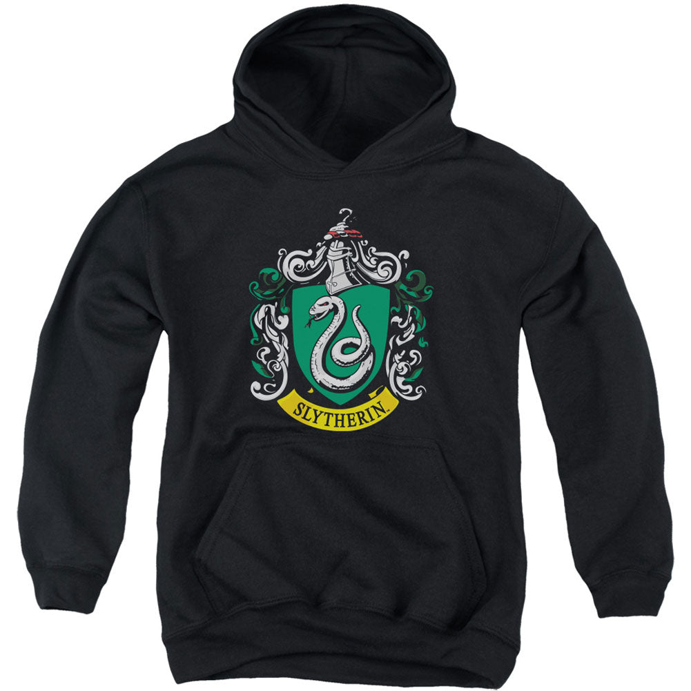 Harry Potter Slytherin Crest Youth 50% Poly Hooded Sweatshirt Front