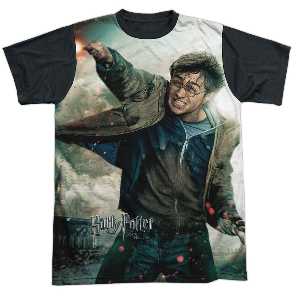 Harry Potter Harry Vs Voldemort Black Back 100% Poly Sublimation T-shirt Front