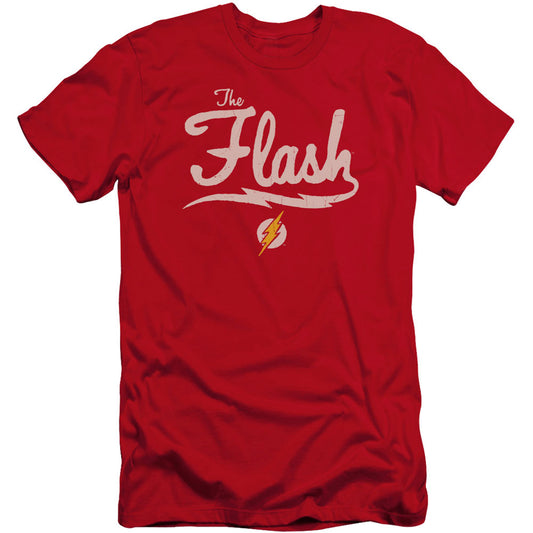 Justice League Of America Old School Flash Premium Canvas Brand Slim Fit T-shirt Front
