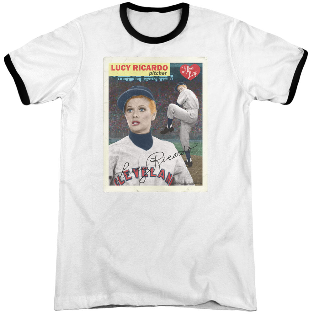 I Love Lucy Trading Card Adult Ringer T-shirt