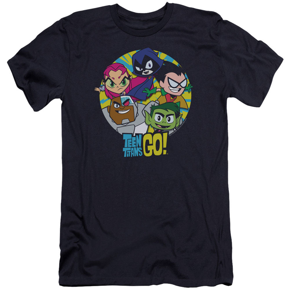 Teen Titans Go Go Go Group Premium Canvas Brand Slim Fit T-shirt