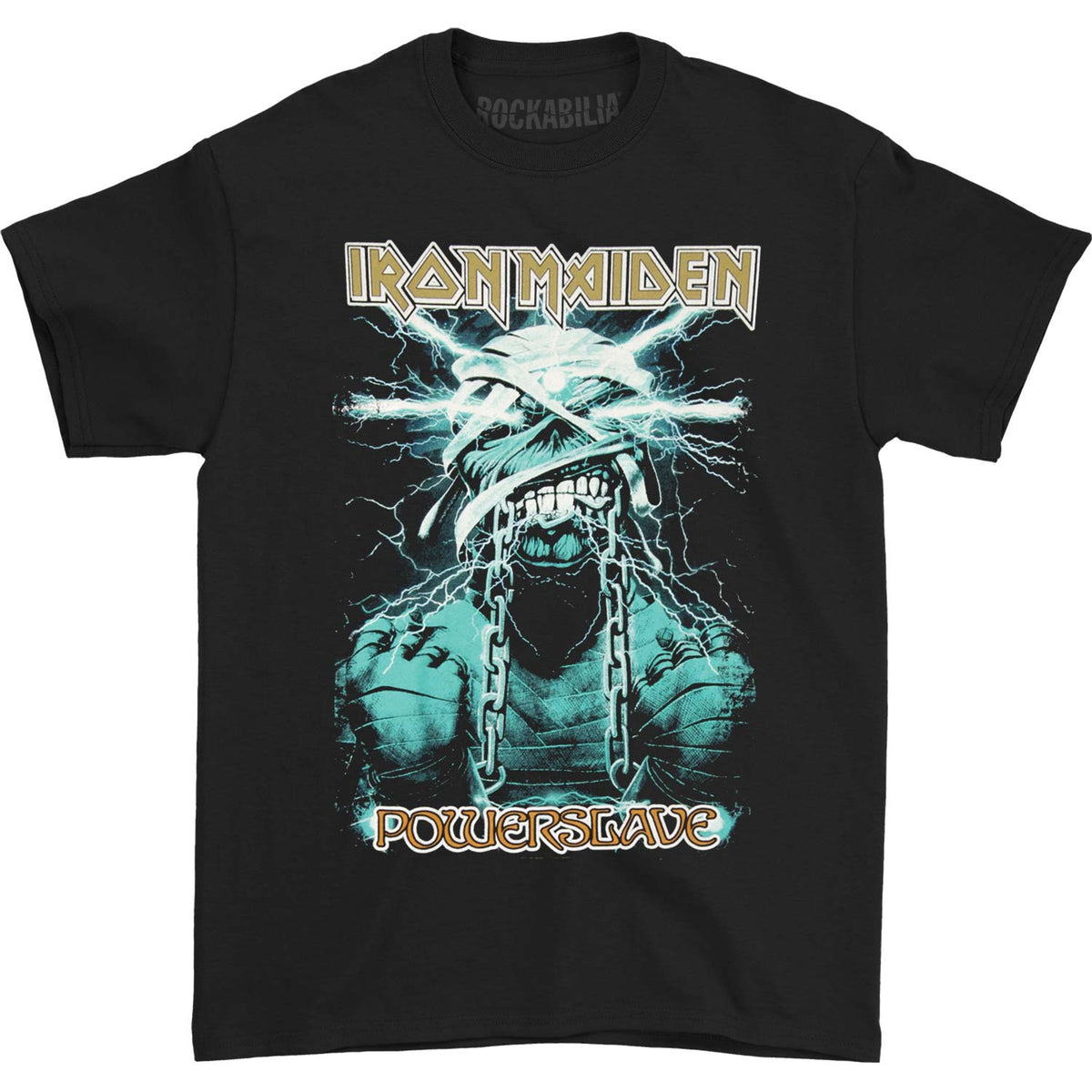 Iron Maiden Powerslave Lightning T-shirt Front