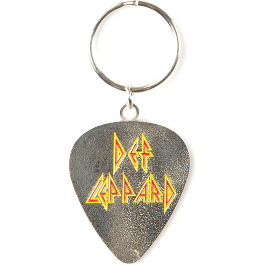 Def Leppard Pick Logo Metal Key Chain Front