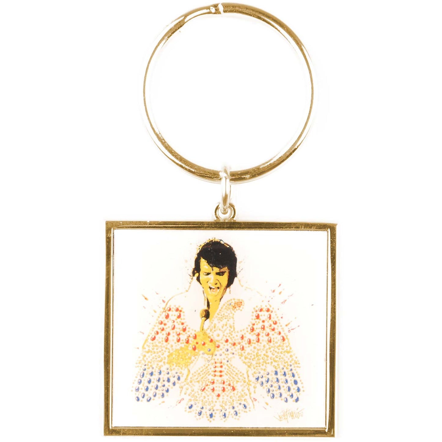 Elvis Presley American Eagle Metal Key Chain Front