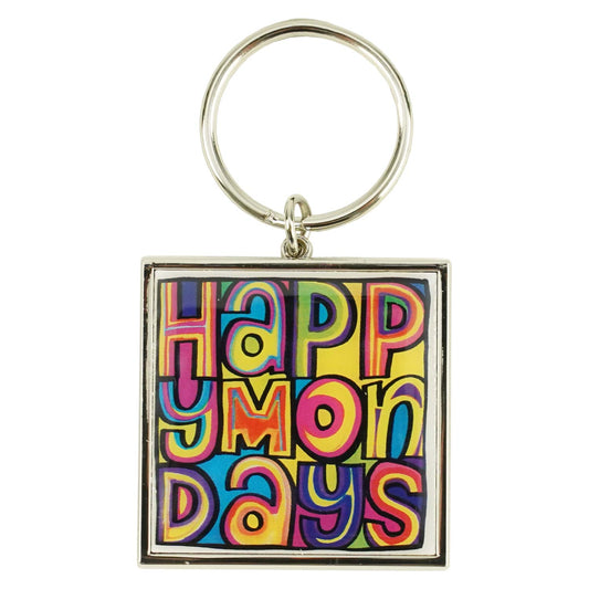 Happy Mondays Dayglo Logo Metal Key Chain Front