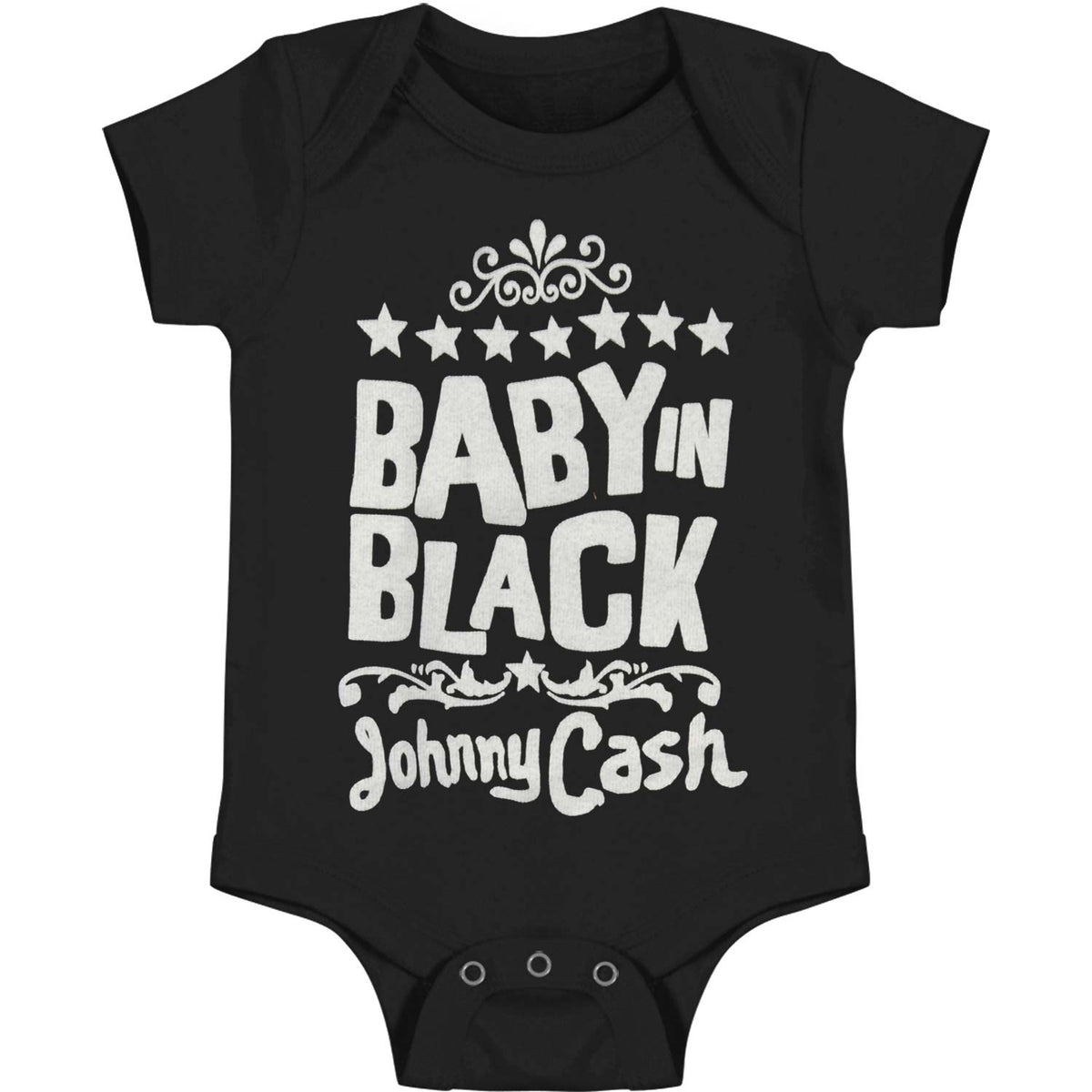 Johnny Cash Baby In Black Bodysuit Front