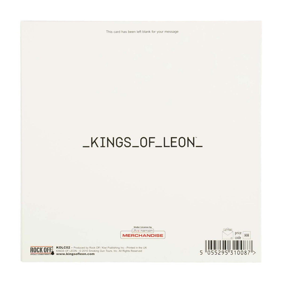 Kings Of Leon Only By Night Greeting Card Back