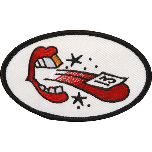 Elle King Lips & Tongue Embroidered Patch Front