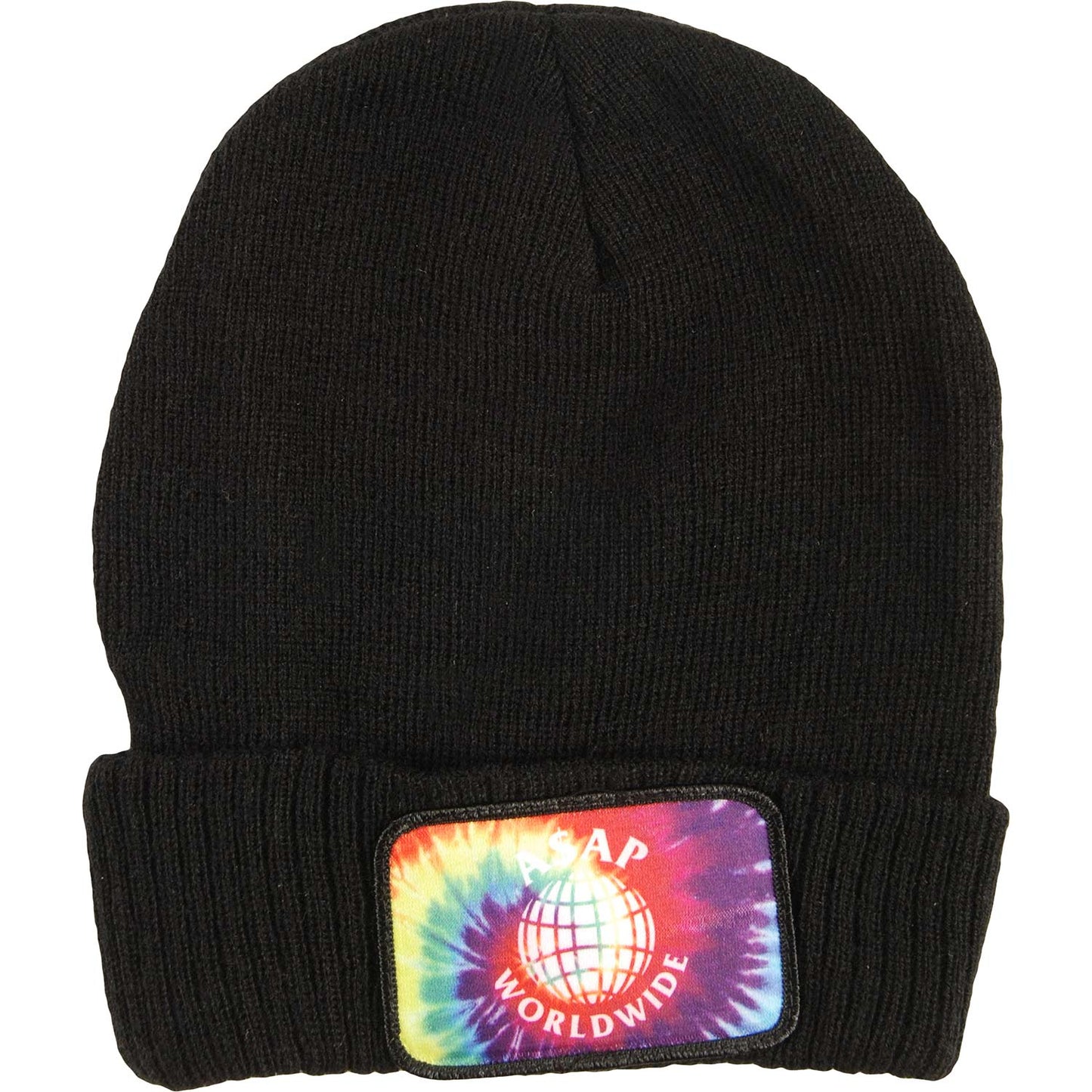 ASAP Mob Worldwide Tie Dye Patch Fold Beanie Beanie Front