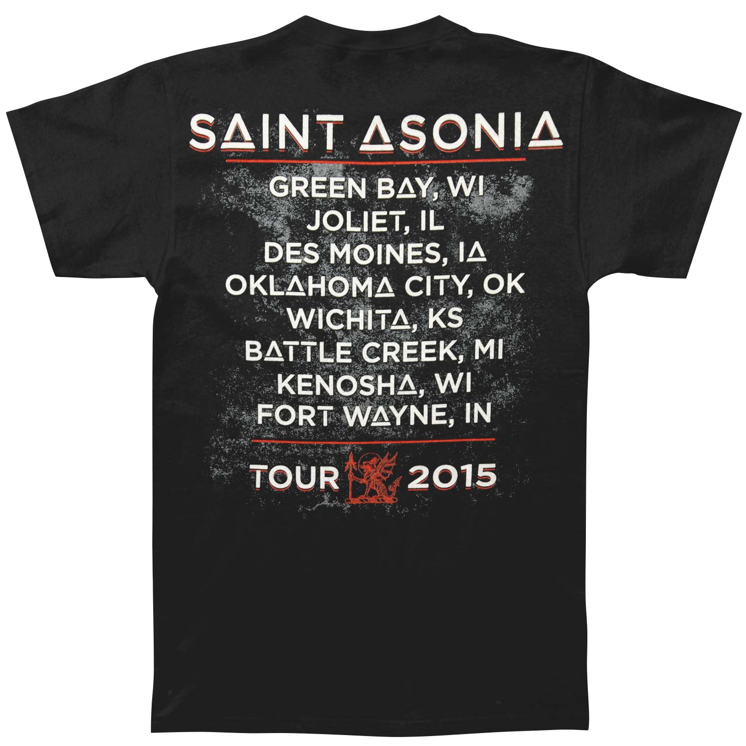 Saint Asonia 2015 Tour T-shirt Back