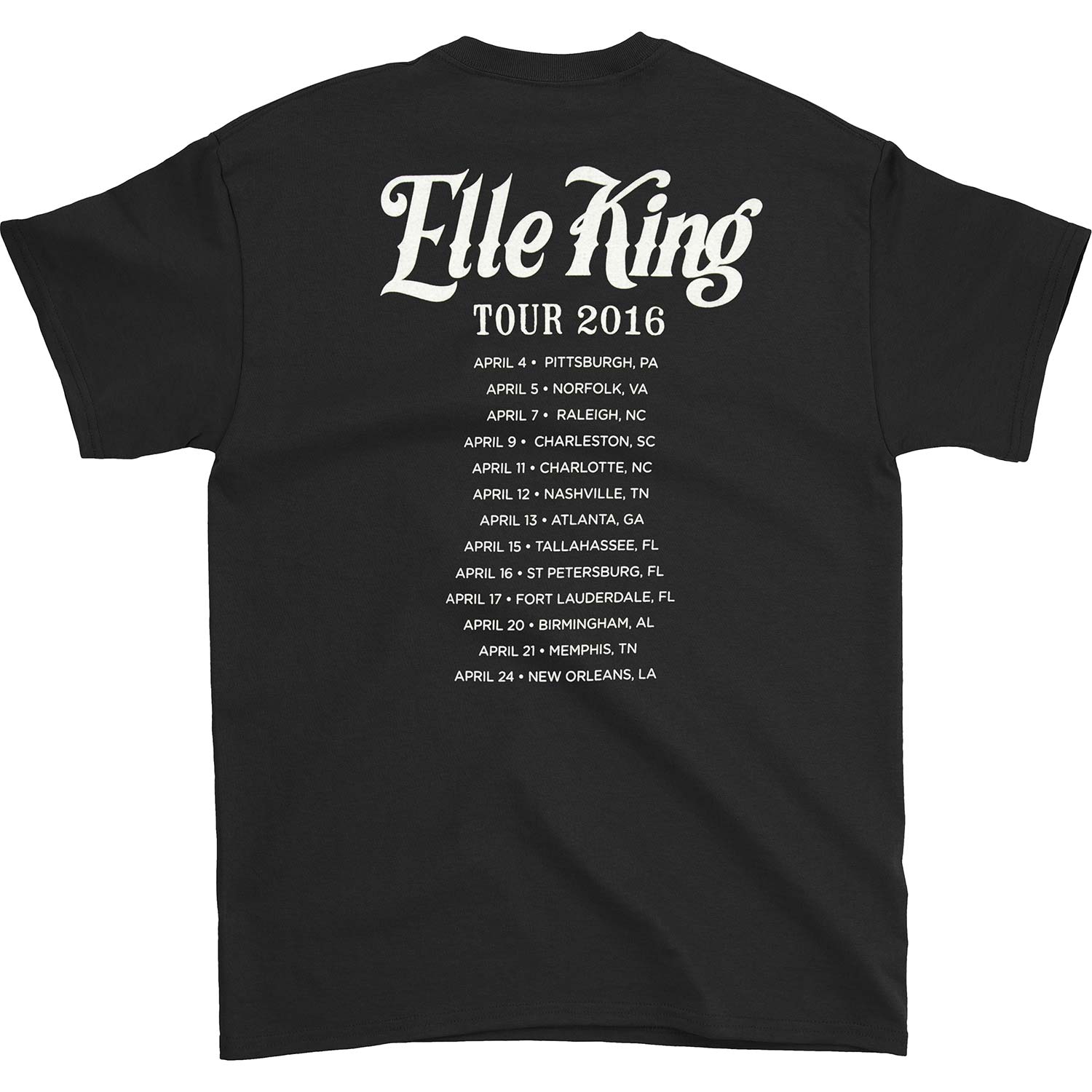 Elle King Moonshine 2016 Tour T-shirt Back