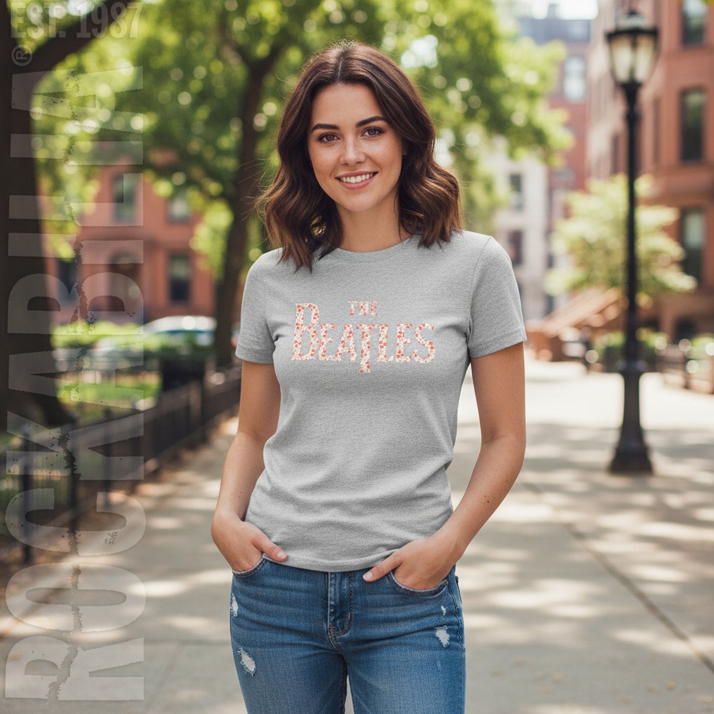 White Floral Logo Junior Top