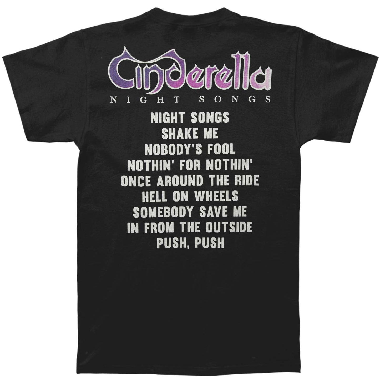 Cinderella Night Songs Album T-shirt Back